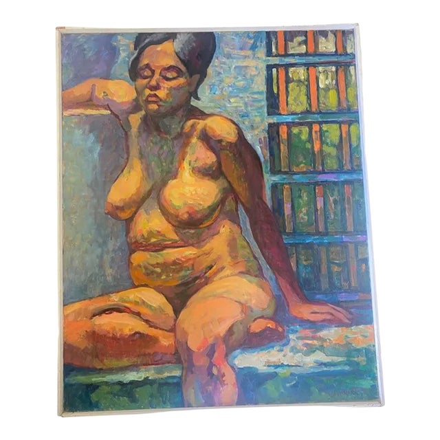 Vintage Expressionist Figural Nude Painting, Anthony Ferrara, Circa 1999 For Sale