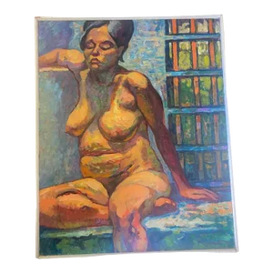 Vintage Expressionist Figural Nude Painting, Anthony Ferrara, Circa 1999