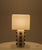 Textile Bulle Travertine Table Lamp by Studio Karen B For Sale - Image 7 of 8