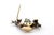 Metal Gold and Silver Brooch with Birds at the Water Trough, Diamond Chips and Calibrated Rubies For Sale - Image 7 of 8