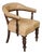 19th Century Cream Leather Buttonback Open Frame Armchair For Sale