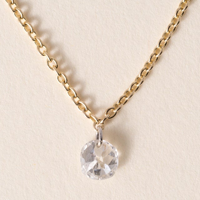Modern 18k Gold 0.46carat Old Mine Cut Pierced Diamond Necklace For Sale - Image 3 of 4