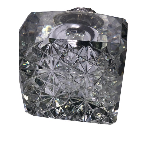 Metal Antique Cut Glass and Sterling Inkwell For Sale - Image 7 of 8