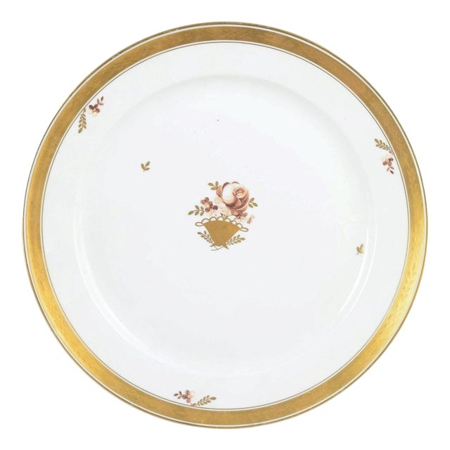 Large Golden Basket Serving Platter in Porcelain from Royal Copenhagen, 1961 For Sale