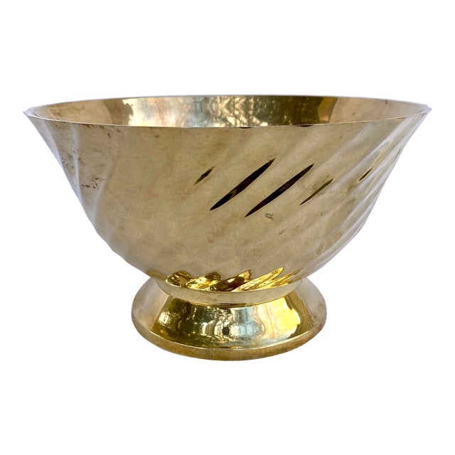 Vintage Brass Pedestal Swirl Bowl Chairish