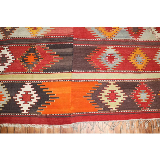 Vintage Zabihi Collection Turkish Large Square Kilim - 11'8" x 11'9" For Sale - Image 10 of 10