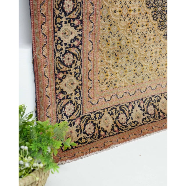 Brown 1970s Vintage Turkish Oushak Handmade Wool Cotton Brown Area Rug For Sale - Image 8 of 11