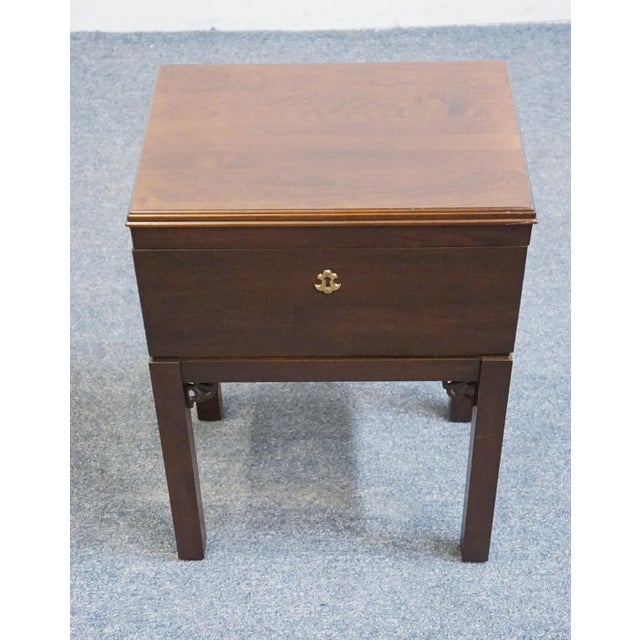 Wood Ethan Allen Georgian Court Solid Cherry Traditional 16x11" Box on Stand 11-3403 - 225 Vintage Finish For Sale - Image 7 of 12