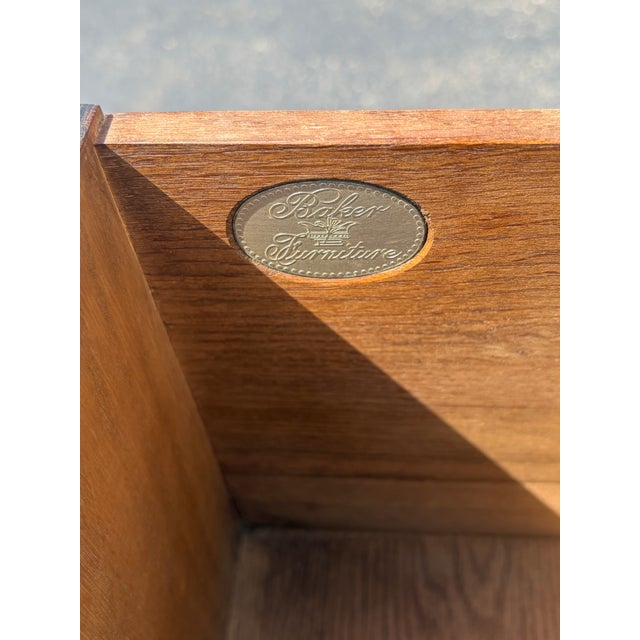 Wood 1970s Michael Taylor for Baker Walnut & Brass Campaign Style Dresser For Sale - Image 7 of 10