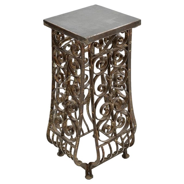 Vintage Wrought Iron Pedestal For Sale