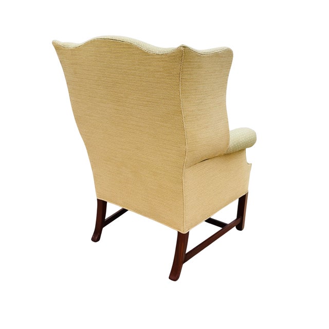 Light Green Vintage Hickory Chair Chippendale Wingback Chair | Historic James River Plantations Collection For Sale - Image 8 of 18