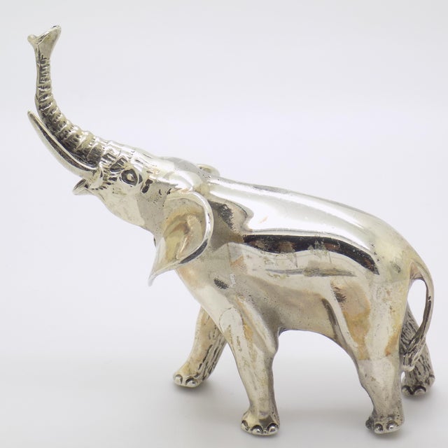Large Vintage Italian Handmade Sterling Silver Elephant Figurine, Arezzo, Tuscany, Italy, 1980s For Sale - Image 13 of 13