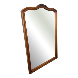 French Wall Mirror with Ornate Carved Oak Frame For Sale