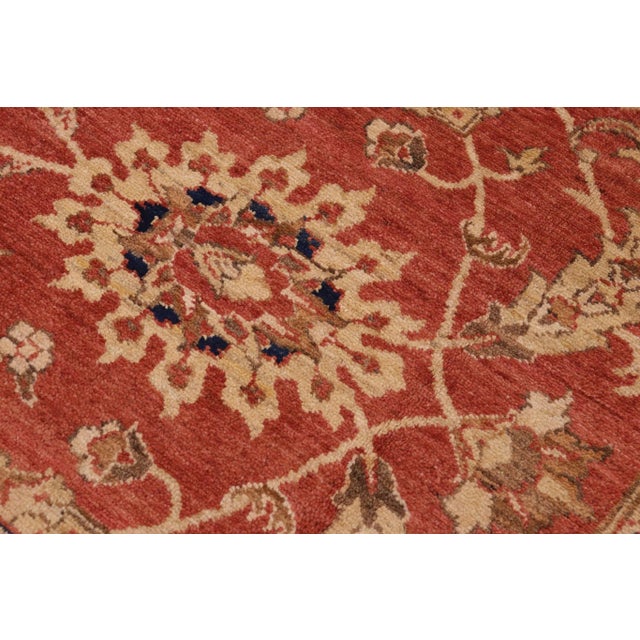 1990s Classic Ziegler Peach Blue Hand-Knotted Wool Rug - 9'2'' X 11'0'' For Sale - Image 5 of 7