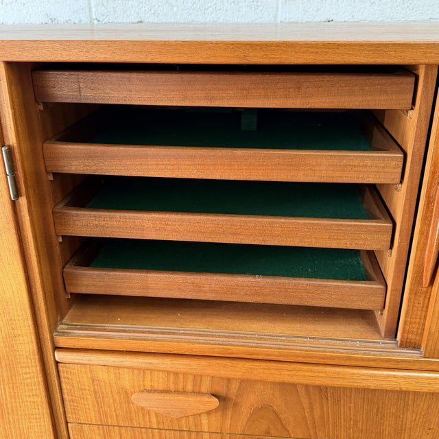 Vintage Danish Modern Teak Credenza or Highboard With Built-in Dry Bar, Circa 1960s Mid Century For Sale - Image 10 of 11