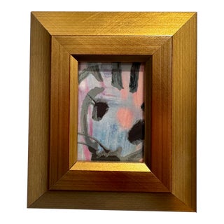 Hunt Slonem Bunny Reproduction Print in Vintage Gold Frame For Sale