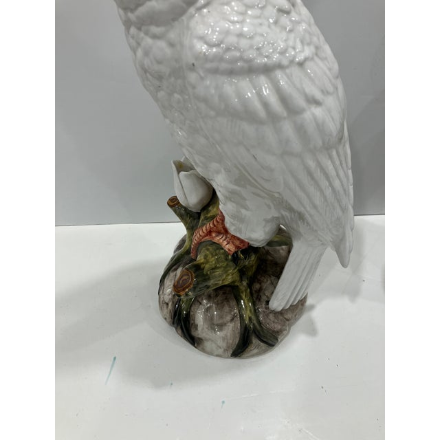 Pair of 1960s Italian Ceramic Cockatoos For Sale - Image 11 of 11