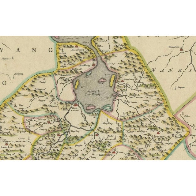 17th Century Antique Map of Jiangxi by Blaeu, 1655 For Sale - Image 5 of 6