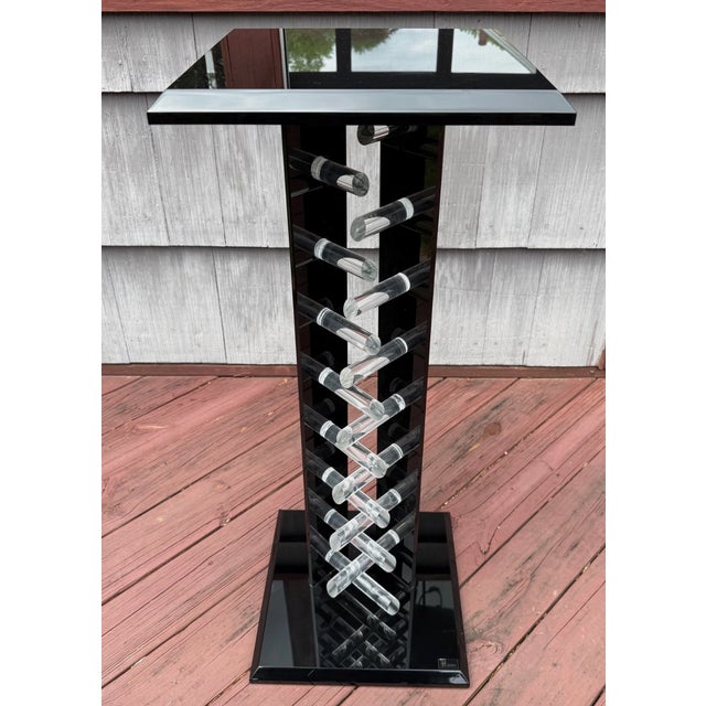 Mid-Century Modern Shlomi Haziza (Israel B1969) Lucite Acrylic MCM Art Sculpture Pedestal Table 36" For Sale - Image 3 of 15