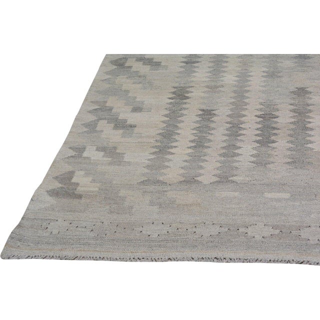 Islamic Afghan Maimana Flatweave Kilim Wool Rug, 6'2''x8' For Sale - Image 3 of 6