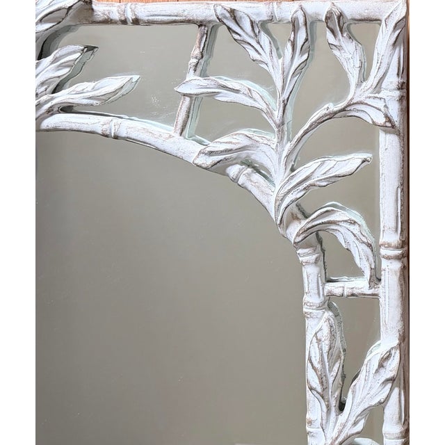 Large fabulous carved faux bamboo and foliate plaster wall mirror, Early to Mid 20 Century. This highly detailed mirror...