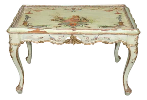 Italian Venetian Distressed Painted Louis XV Style Coffee Table