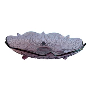 1930s Fenton Amethyst Silvertone Wisteria Bowl Depression Glass For Sale