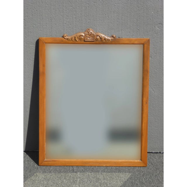 Vintage French Country Wall Mantle Mirror w Aged Mirror Unique Mirror in Good Vintage Condition. Solid and Firm. It has an...