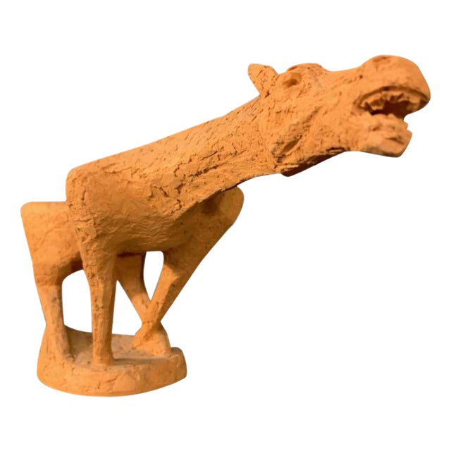 Terracotta Horse Animal Sculpture by Mario Peruggini, 1960s For Sale