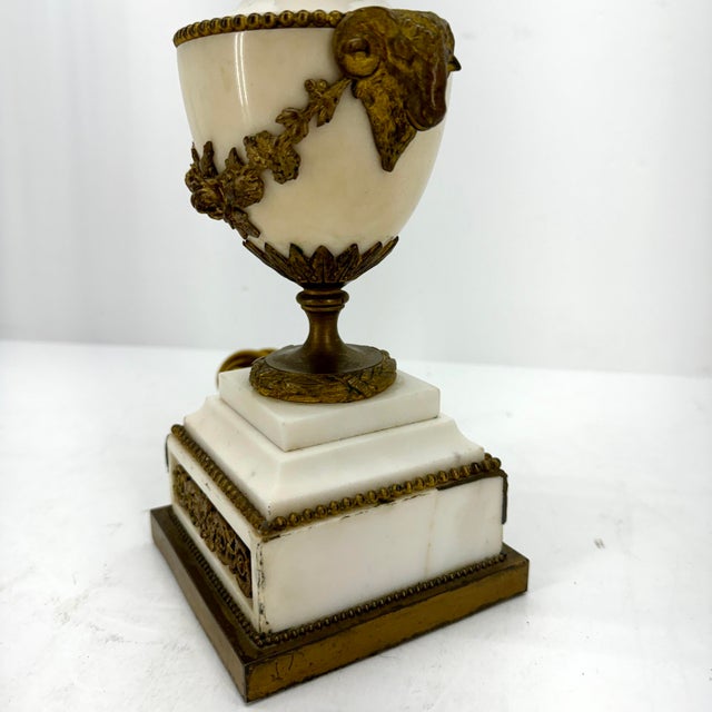 Small 19th Century Marble Gilt Bronze Table Lamp For Sale - Image 9 of 12