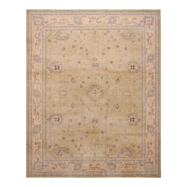 Rug & Kilim’s Oversized Traditional Cyrus Rug in Pistachio, 12x15 For Sale