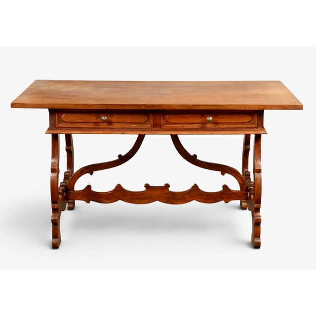 Baroque Italian Baroque-Style Writing or Side Table in Walnut, 20th Century For Sale - Image 3 of 9