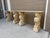 English Late 20th Century Pair of Neoclassical Travertine Top Consoles With Winged Figural Bases For Sale - Image 3 of 15
