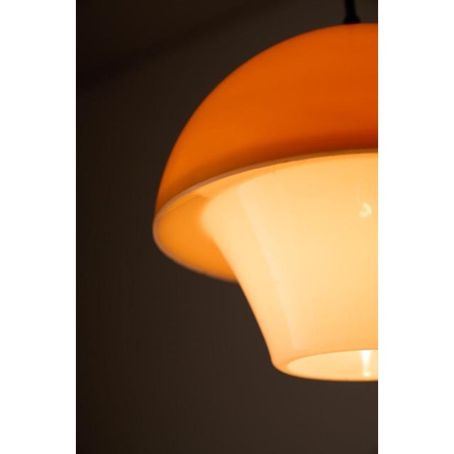 Yellow Cased Glass Mushroom Pendant, 1970s For Sale - Image 4 of 10