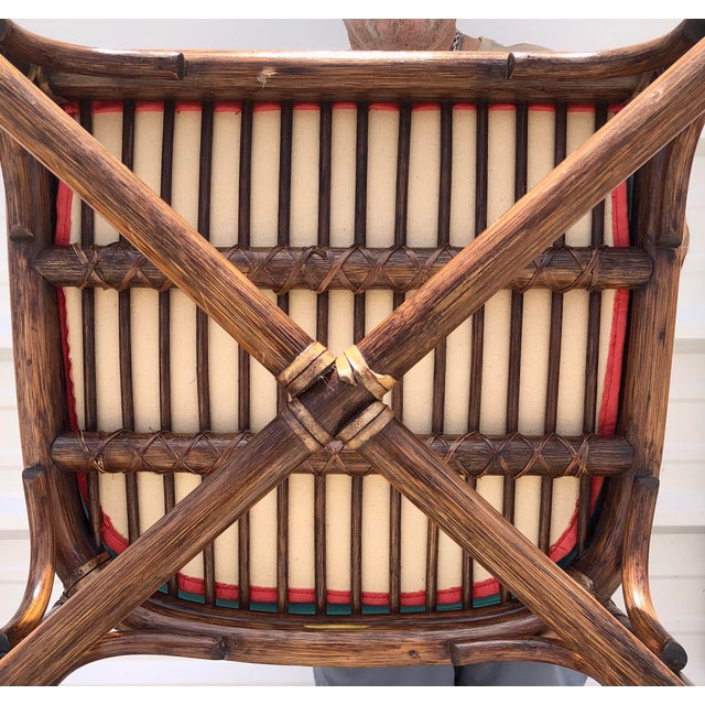 Vintage Mid Century McGuire Rattan & Cane Arm Chair For Sale - Image 9 of 11