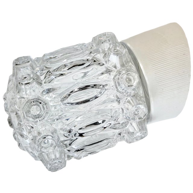 Vintage White Porcelain Wall Light, 1970s For Sale