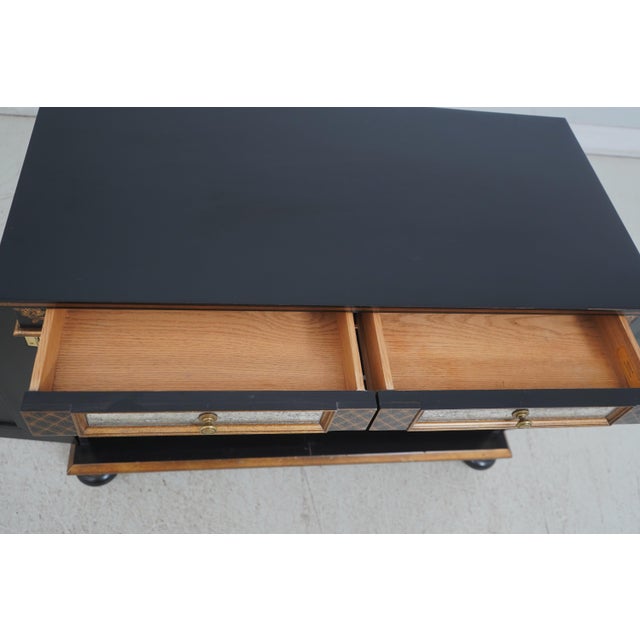 1940s Vintage Chinoiserie Decorator Eglomise 2 Door Cabinet For Sale - Image 5 of 12