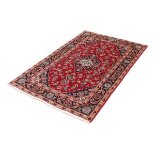 Kashan Rug in Hand-Knotted Wool For Sale