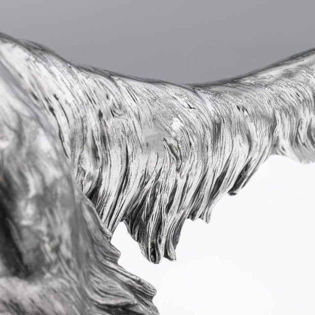 Continental Artist, Hunting Setter Dog Statue, 1910s, Silver Plated Metal For Sale - Image 16 of 18