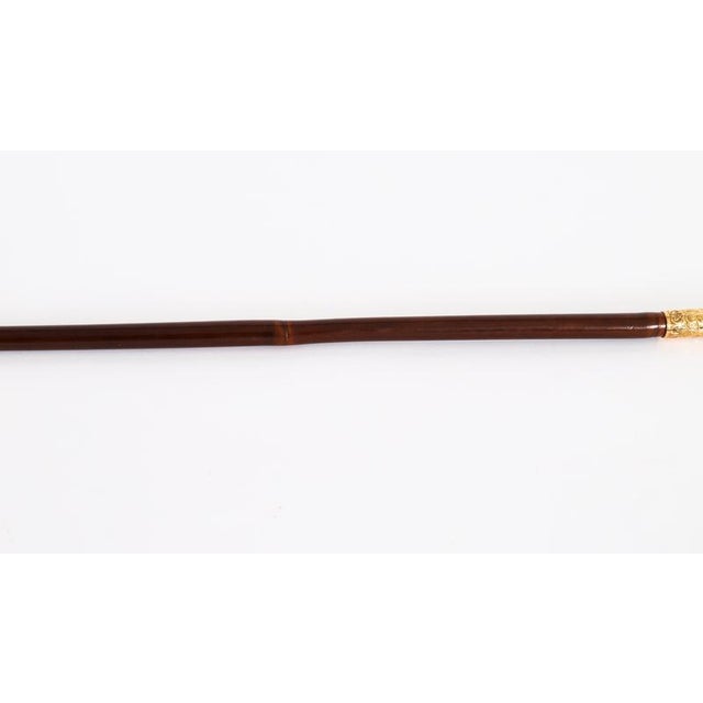 Antique French Gold Plate Walking Stick in Sevres Porcelain, 1800s For Sale - Image 4 of 18