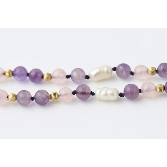 Les Bernard Les Bernard Amethyst and Pearl Frog Necklace For Sale - Image 4 of 9