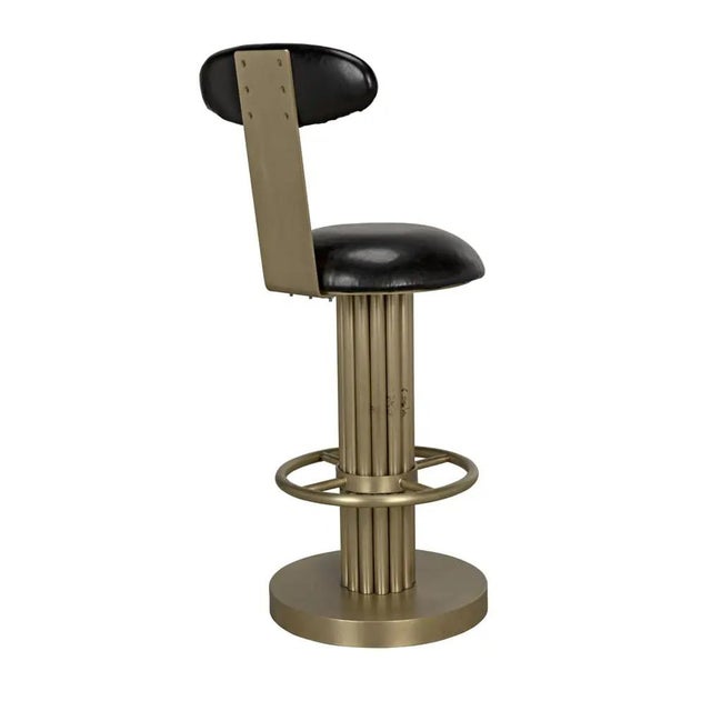 Noir Sedes Counter Stool, Iron with Brass Finish For Sale - Image 4 of 5