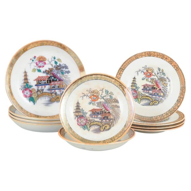 Flat and Deep Japan Series Dishes from Rörstrand, Early 20th Century, Set of 10 For Sale - Image 5 of 5