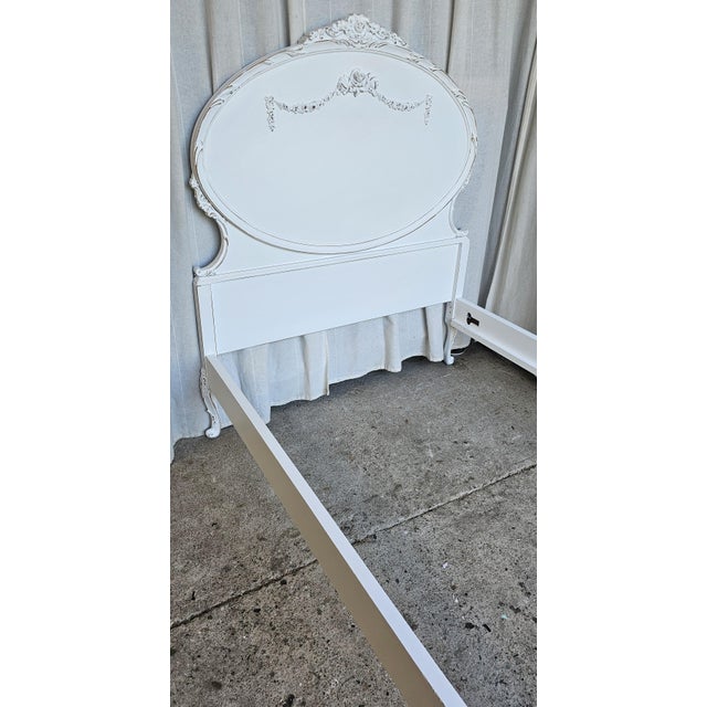 Vintage Twin Size Bed Frame, White Romantic Style Circa 1930's For Sale - Image 13 of 18