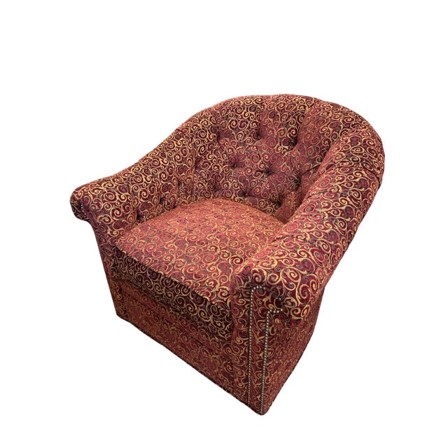 Maroon Lexington Furniture Robinson Swivel Chair - A Pair For Sale - Image 8 of 16