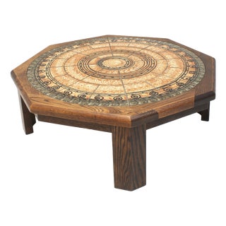 Octagonal Tiled Coffee Table by Ebbe Sørensen, Denmark, 1970s For Sale