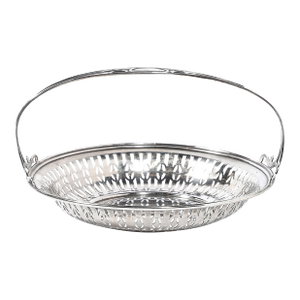 Art Deco Sterling Silver Basket W/ Cutout Detailing & Handle Signed J E Caldwell