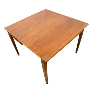 1960s Mid Century Modern Dining Table Walnut Folding Extensol Compact Extension Leaf 4 For Sale