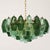 Mid-Century Modern Poliedro Murano Glass Green Chandelier With Gold Metal Frame From Simoeng For Sale - Image 3 of 4