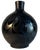 Large 16 In, Tall Bulbous Black Ceramic Leaf Design Vase For Sale - Image 10 of 14
